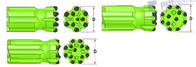 Bocados de broca verdes R38 da mineração esféricos/diâmetro balístico 64 - 89mm dos botões