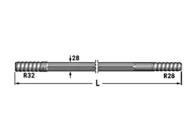Indeciso R28 Rod de nivelamento do furo 8.8mm de R32-Hex 28-R28