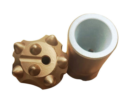 38mm sete abotoam a cor dourada para o bocado de broca do botão do atarraxamento da mineração da escavação de um túnel
