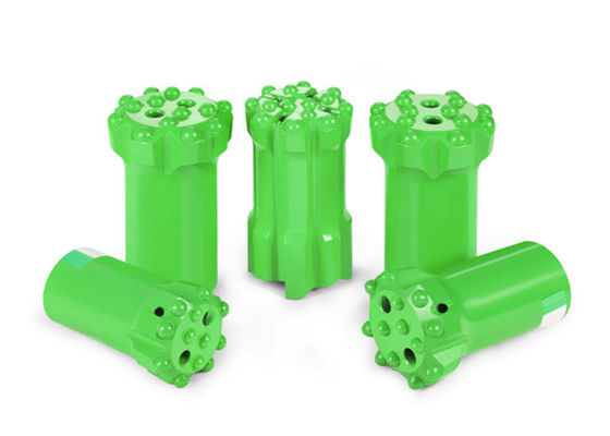 O bocado de broca alto do aço carbono T45/rosqueou bocados de botão 76mm para a perfuração do Longhole