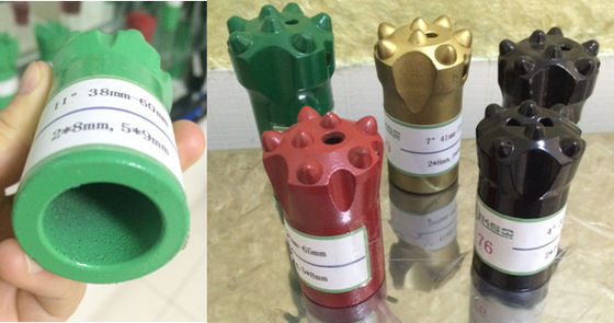 O bocado de broca afilado do formão para a perfuração de rocha pequena do furo afilou 7 11 bocado de botão de 12 graus