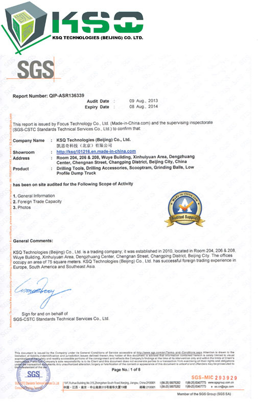 CHINA KSQ Technologies (Beijing) Co. Ltd Certificações